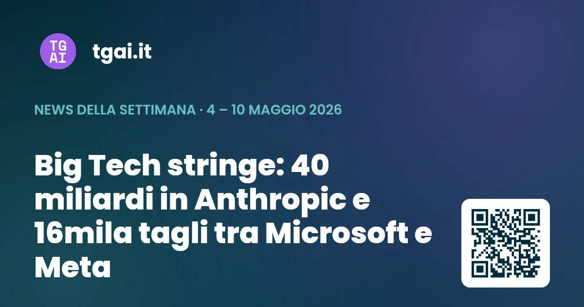Settimana 4 – 10 maggio 2026
