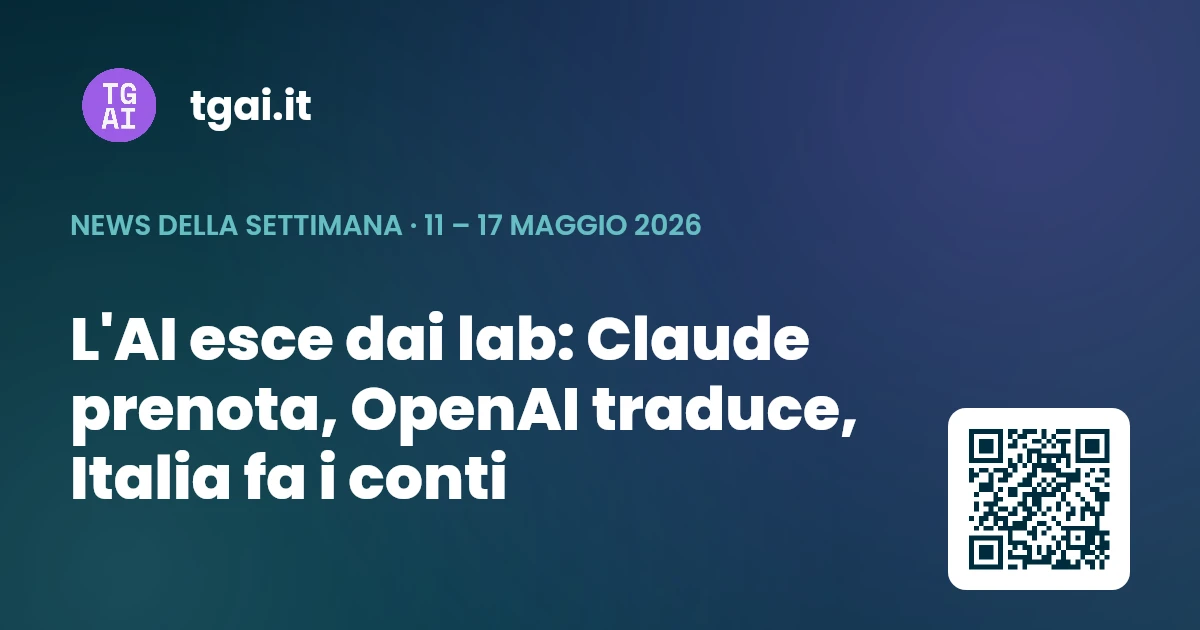 Settimana 11 – 17 maggio 2026