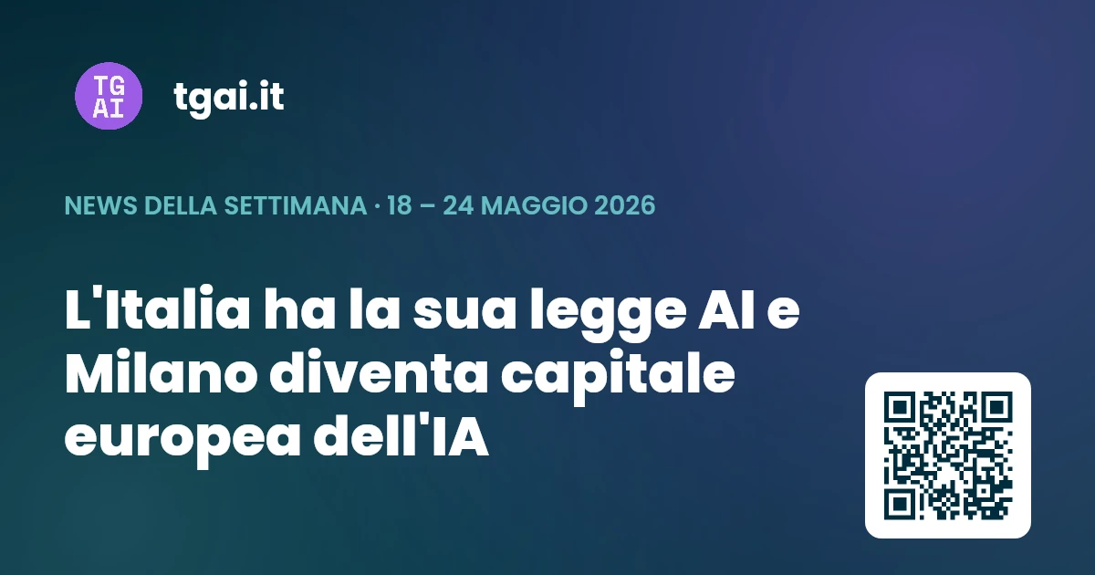 Settimana 18 – 24 maggio 2026
