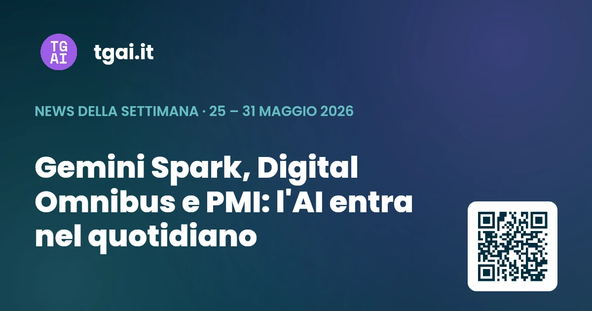 Settimana 25 – 31 maggio 2026