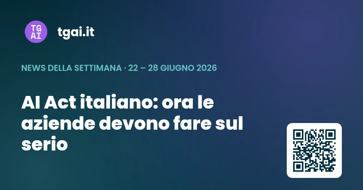 Settimana 22 – 28 giugno 2026