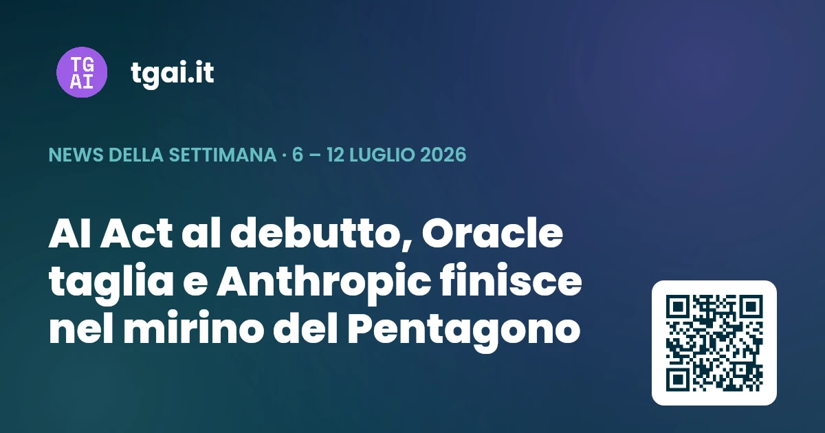 Settimana 6 – 12 luglio 2026