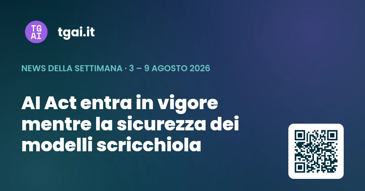 Settimana 3 – 9 agosto 2026