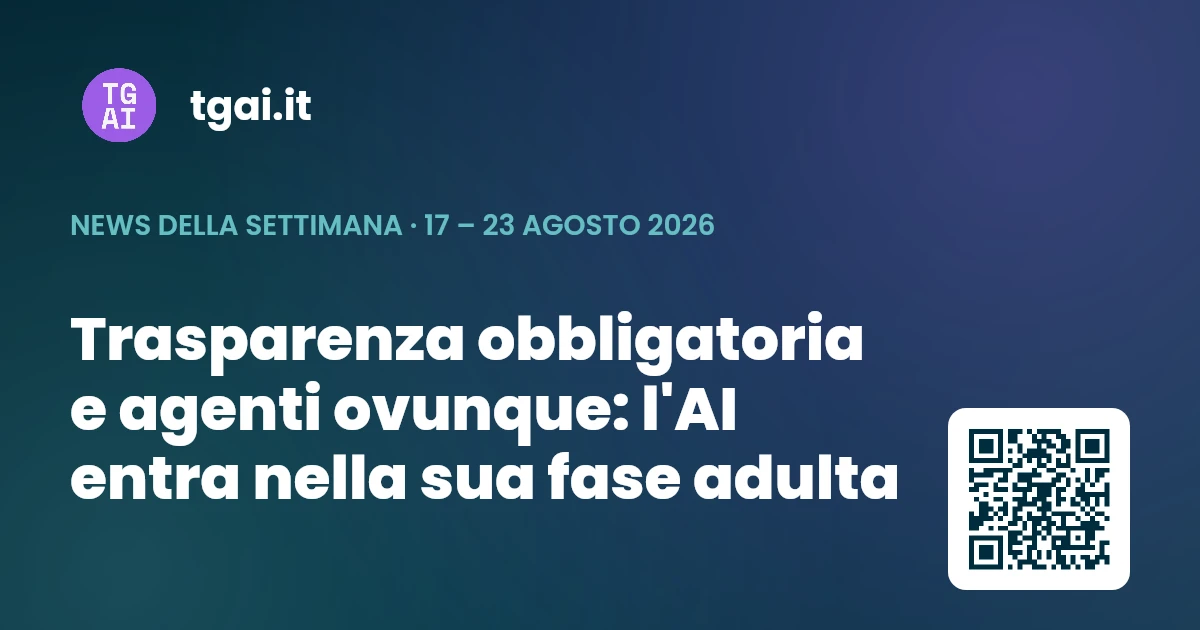 Settimana 17 – 23 agosto 2026
