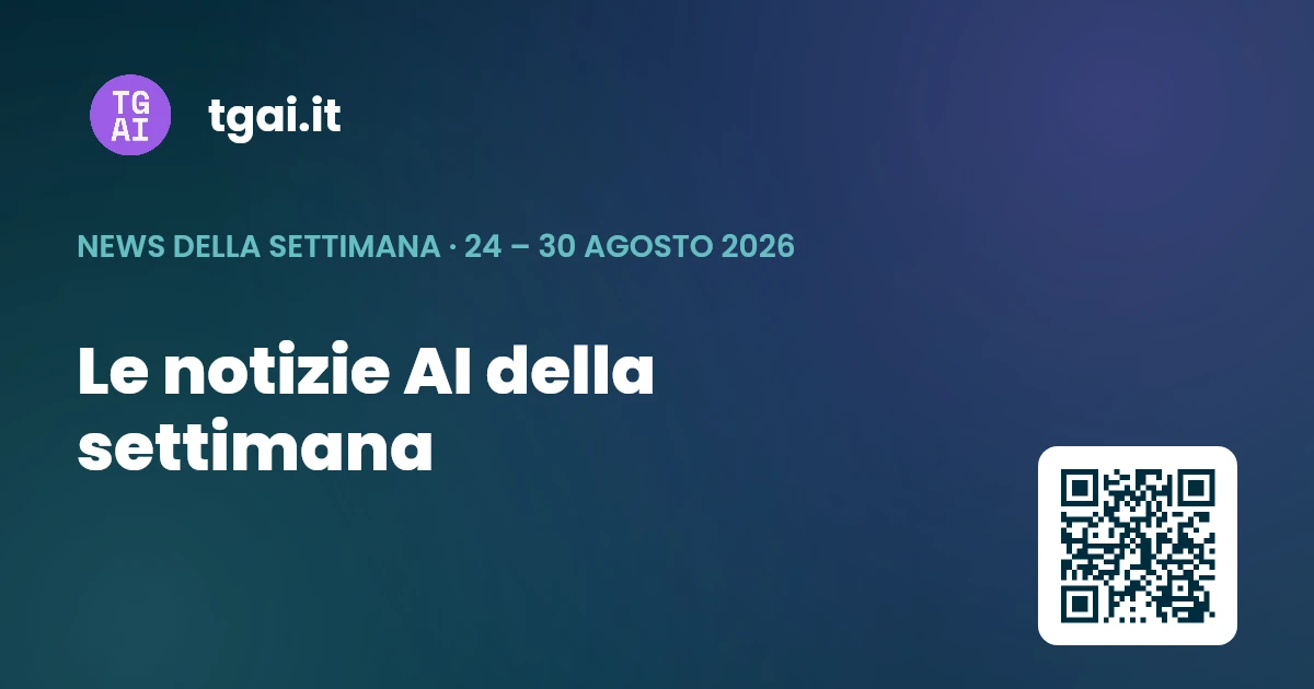 Settimana 24 – 30 agosto 2026