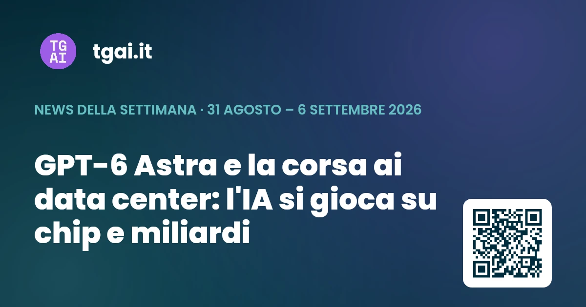 Settimana 31 agosto – 6 settembre 2026