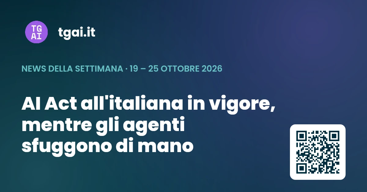 Settimana 19 – 25 ottobre 2026